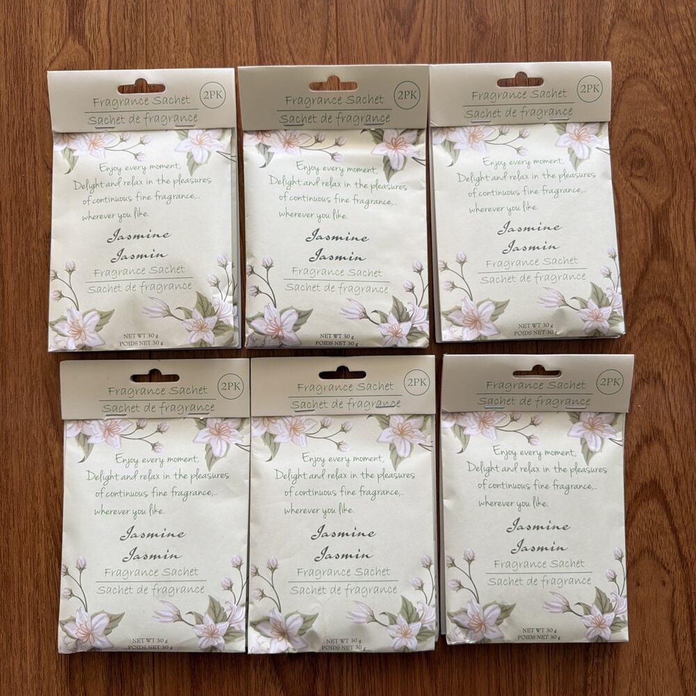 12 Packs Of Jasmine Scented Fragrance Sachets Aromatherapy - NEW Long Lasting